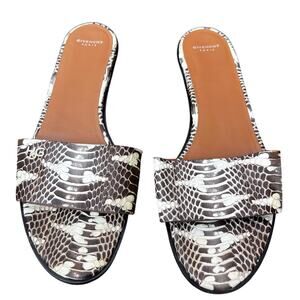 Givenchy Paris Snakeskin Leather‎ Slide Sandals Brown Ivory Size 39